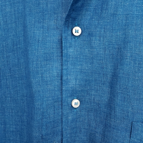 Loro Piana Blue Long Sleeve Button Down - Picture 4 of 13